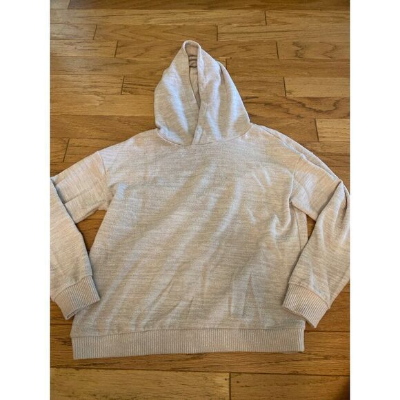 M Magaschoni women's Cozy Beige Hooded soft knit Sweater Long Sleeves Size small - Picture 1 of 7